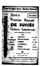 télécharger la partition d'accordéon Notre premier recueil de Succès Parisiens Sélectionnés Orchestre Ut et Sib au format PDF
