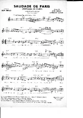 télécharger la partition d'accordéon Saudade de Paris  (Nostalgia de Paris) au format PDF