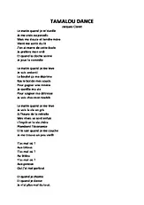 télécharger la partition d'accordéon TAMALOU DANCE ( PAROLES ) au format PDF