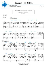 télécharger la partition d'accordéon J'aime les filles (Niveau 2) au format PDF