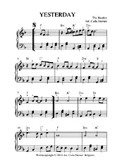 télécharger la partition d'accordéon YESTERDAY  PIANO au format PDF