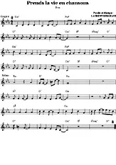 télécharger la partition d'accordéon PRENDS LA VIE EN CHANSONS au format PDF