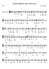 télécharger la partition d'accordéon i just called to say i love you (je t'appelle pour te dire que je t'aime) au format PDF