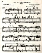 télécharger la partition d'accordéon Die Fledermaus Waltz au format PDF