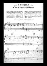 télécharger la partition d'accordéon Since Jesus came into my heart au format PDF