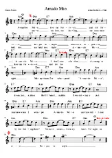 télécharger la partition d'accordéon Amado Mio / Vocal Doris Fisher au format PDF