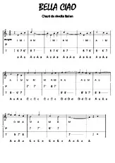 télécharger la partition d'accordéon BELLA CIAO (chant de révolte partisans italiens 1944) au format PDF