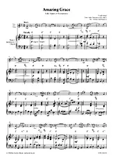 télécharger la partition d'accordéon Amazing Grace / Folk Hymn /  (4 Variations) Flute / Oboe / Violin/  + Piano,Keyboard, Organ    au format PDF
