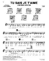télécharger la partition d'accordéon Tu sais je t'aime (You know I love you) au format PDF