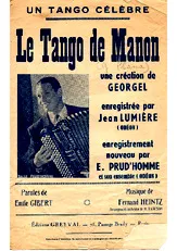 télécharger la partition d'accordéon LE TANGO DE MANON au format PDF
