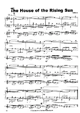 télécharger la partition d'accordéon The house of the rising sun - The Animals  (2 acc) au format PDF