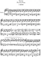 télécharger la partition d'accordéon 5 Easy Pieces piano 4 hands (Piano 5 pièces faciles à 4 mains) au format PDF