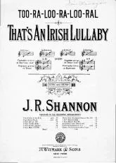 télécharger la partition d'accordéon That's an Irish lullaby (Too-ra-loo-ra-loo-ral) au format PDF