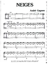 télécharger la partition d'accordéon Neiges (piano solo : André Gagnon) au format PDF
