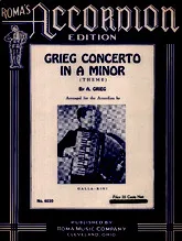 télécharger la partition d'accordéon Grieg Concerto in A Minor au format PDF