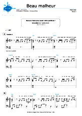 télécharger la partition d'accordéon Beau malheur (Niveau 3) au format PDF