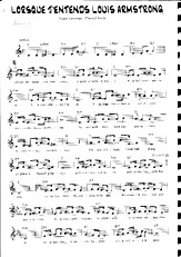 télécharger la partition d'accordéon Lorsque j'entends Louis Armstrong au format PDF