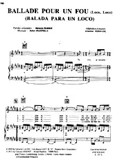 télécharger la partition d'accordéon BALLADE POUR UN FOU (BALADA PARA UN LOCO) au format PDF